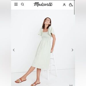 Mint green Madewell Lucie midi dress